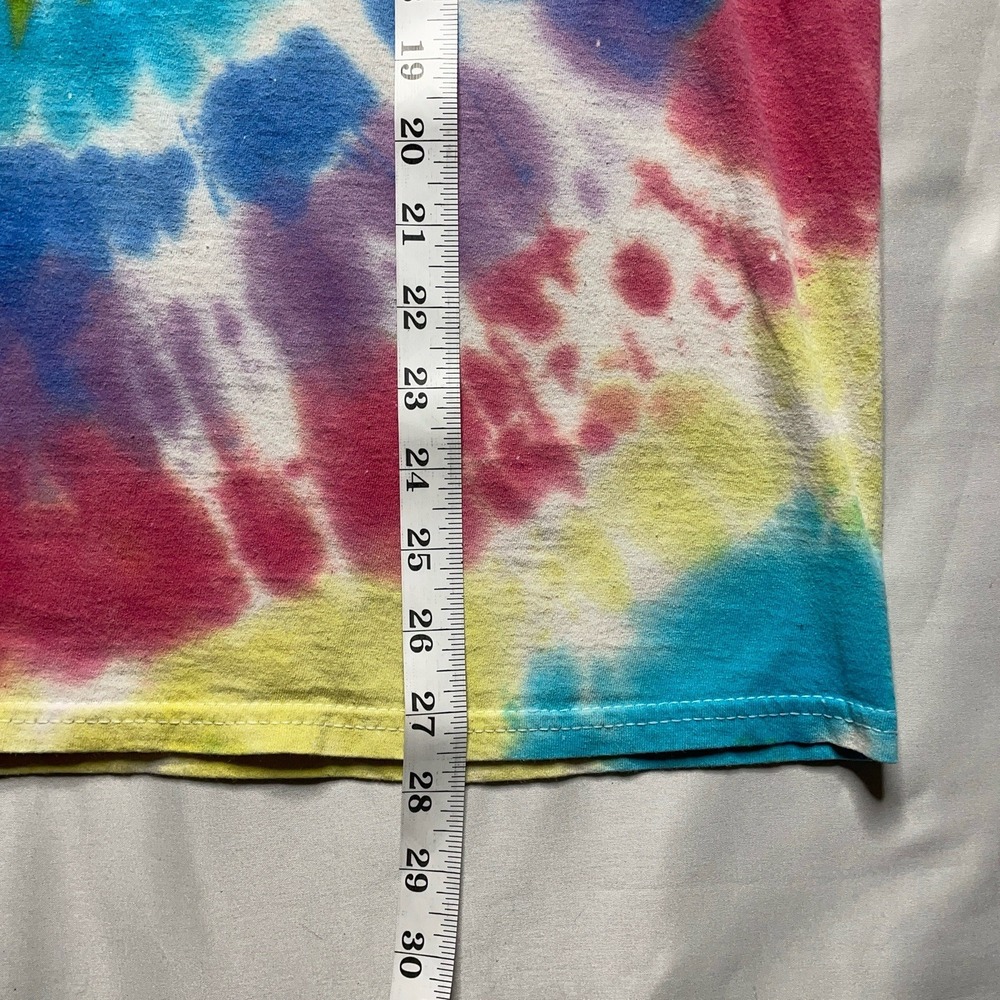 DOM Psychedelic Tie Dye T-Shirt L Mushroom Graphic Trippy Rave Streetwear Grunge - Picture 12 of 12